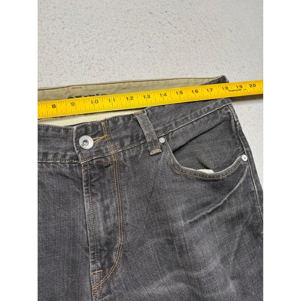 Levi's Slim Straight Jeans Mens W36 L32 Black Y2K Flap Pocket Denim Pants